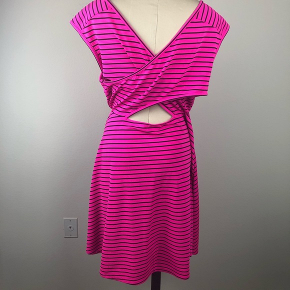 SOLD ❗️ Torrid Pink & Black Stripe Short Dress - Picture 5 of 8